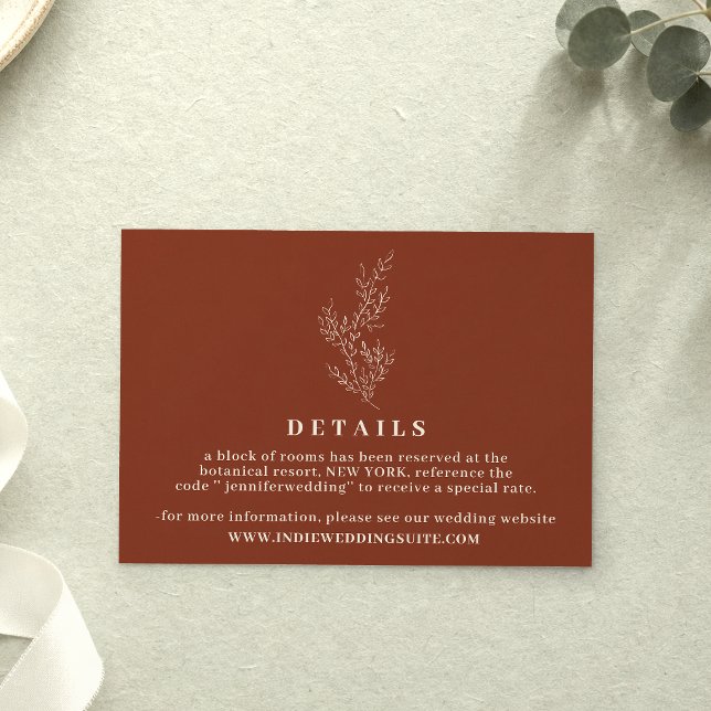 Convites Detalhes do casamento de terracota boho queimada F (Criador carregado)