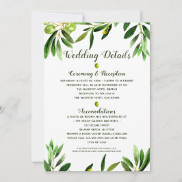 Convites Detalhes do Casamento de Verão do Jardim Oleícola