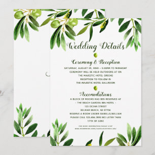 Convites Detalhes do Casamento de Verão do Jardim Oleícola 