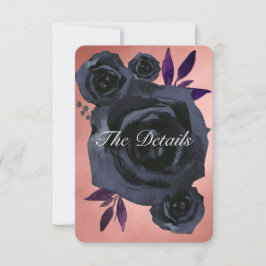 Convites Detalhes do Casamento do Gótico Rosa Negro Blush