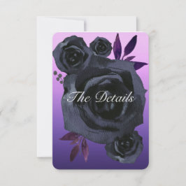 Convites Detalhes do Casamento do Gótico Rosa preto roxo