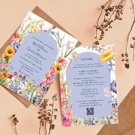Convites Detalhes do casamento do Wildflower boho chic flor