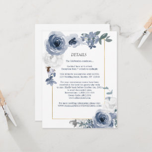Convites Detalhes do Casamento Dourado Floral Branco Dusty