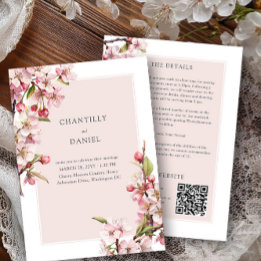 Convites Detalhes do Casamento e Site de Cherry Blossom