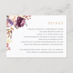 Convites Detalhes do Casamento Elegante de Lavanda Floral