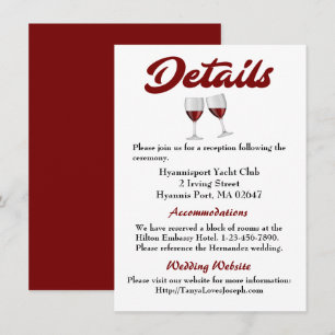 Convites Detalhes do Casamento em Borgonha Taças de Vinho I