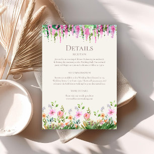 Convites Detalhes do Casamento em Campo de Flores Silvestre