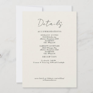 Convites Detalhes do Casamento em Creme com Folhagem Enclos