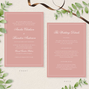 Convites Detalhes do Casamento em Letra de Cursiva Clássica