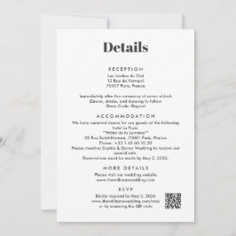 Convites Detalhes do Casamento em Paris - Anexo