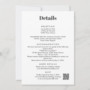 Convites Detalhes do Casamento em Paris - Anexo