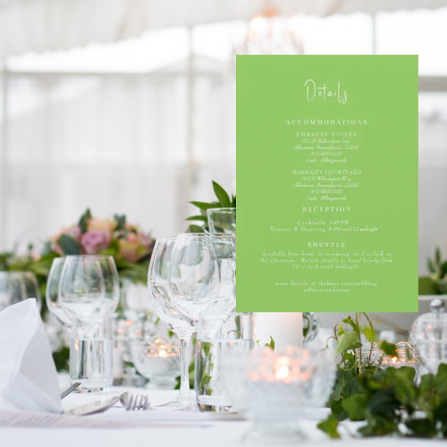 Convites Detalhes do Casamento em Verde Lima Envio Incluído (Criador carregado)