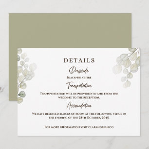 Convites Detalhes do Casamento Eucalyptus Watercolor