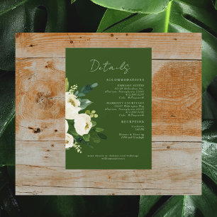 Convites Detalhes do Casamento Floral Branco Verde