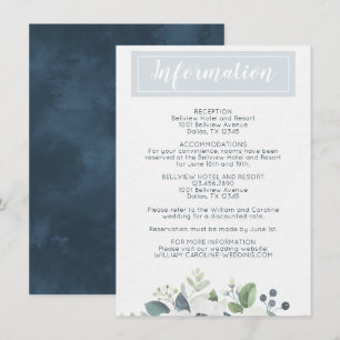 Convites Detalhes do Casamento Floral de Anemone Azul