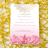 Detalhes do casamento indiano RSVP lotus gold mand