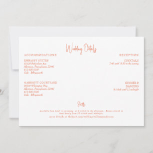 Convites Detalhes do Casamento Laranja