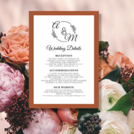 Convites Detalhes do Casamento Laranja Simples e Queimado