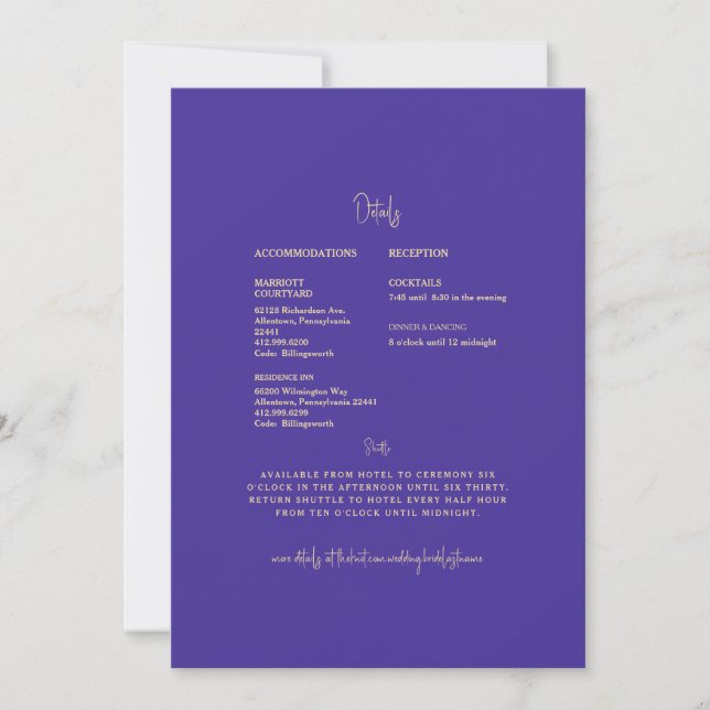 Convites Detalhes do Casamento Mandala Royal Blue (Frente)