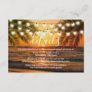 Convites Detalhes do Casamento na Praia ao Pôr do Sol de Ve