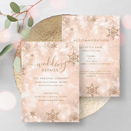 Convites Detalhes do Casamento no inverno Dourado Rosa do F
