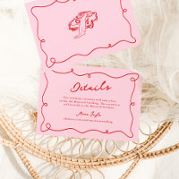 Detalhes do Casamento Rosa e Vermelho Desenhado à 
