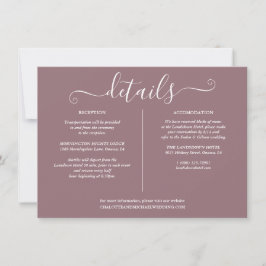 Convites Detalhes do Casamento Roxo Informação