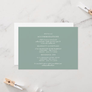 Convites Detalhes do Casamento Simple Sage 2 Hotel