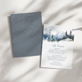 Convites Detalhes do Casamento Snowy Mountain & Pine Trees
