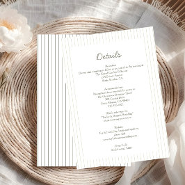 Convites Detalhes do Casamento Verde com Listras Minimalist