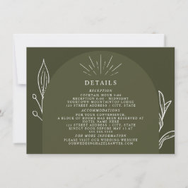 Convites Detalhes do Casamento Verde da Linha Arqueada