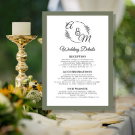 Convites Detalhes do Casamento Verde da Mosa Moderna Simple