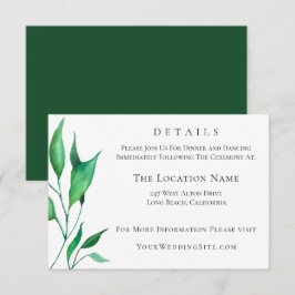 Convites Detalhes do Casamento Verde Minimalista Moderno