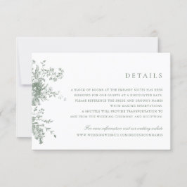 Convites Detalhes do Casamento vintage Verde de Sage Floral