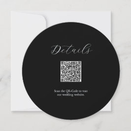 Convites Detalhes do Código QR - Casamento Preto e Branco