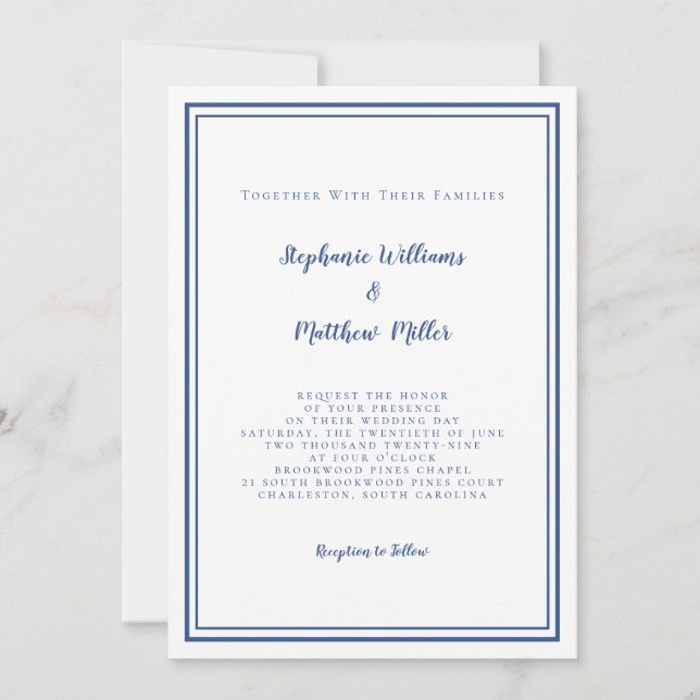 Convites Detalhes do Código QR de Casamento Moderno & RSVP  (Frente)