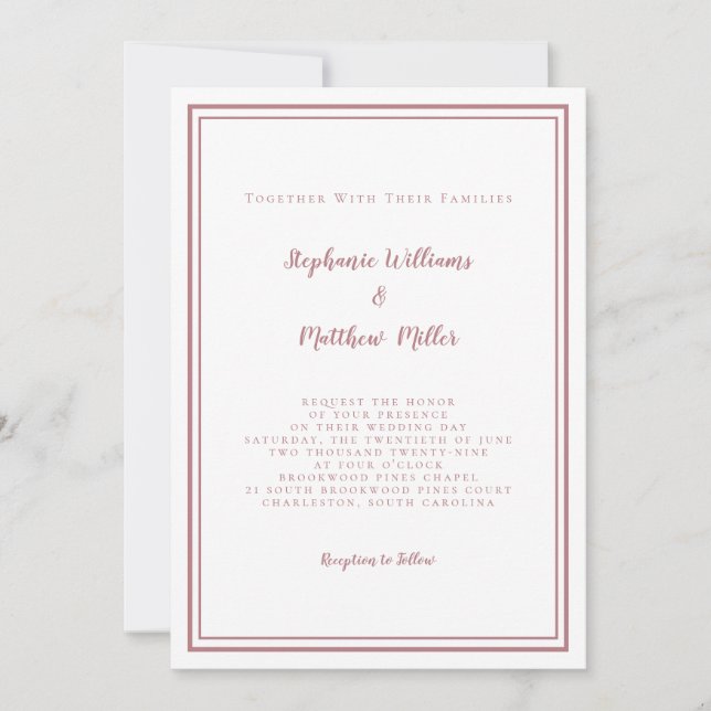 Convites Detalhes do Código QR de Casamento Moderno & RSVP  (Frente)