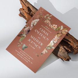 Convites Detalhes do código QR de queda do terracotta do ca