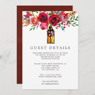 Convites Detalhes do Convidado de Casamento Floral de Water