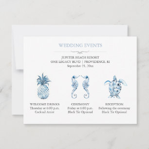 Convites Detalhes do Evento de Casamento na Praia Azul com