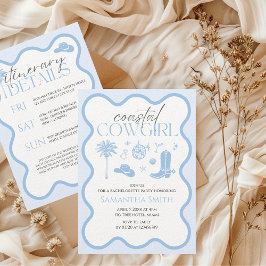 Convites Detalhes do Fim de Semana da Bachelorette Azul da