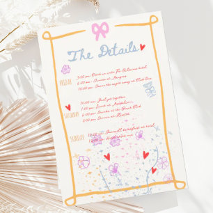 Convites Detalhes do Fim de Semana do Desenho da Mão Whimsi