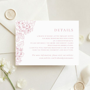 Convites Detalhes do Inserto de Casamento de Hortênsia Eleg