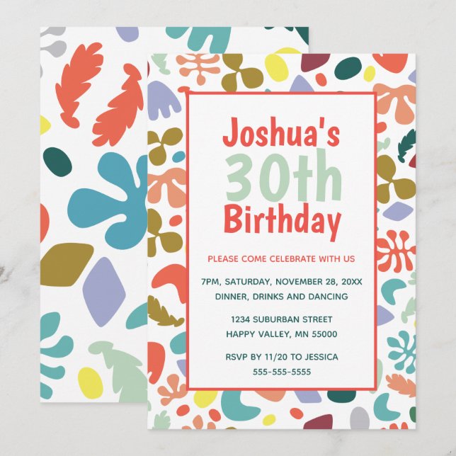 Convites Detalhes do Nome Personalizado do aniversário de 3 (Frente/Verso)