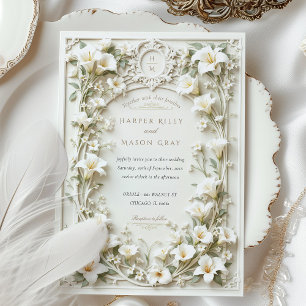 Convites Detalhes do Ornamentado Vintage de Casamento com C
