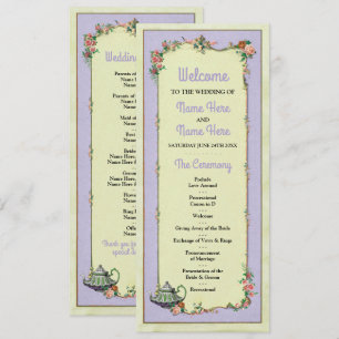 Convites Detalhes do Programa de Casamento Floral Wonderlan