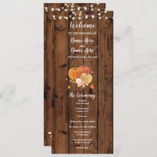 Convites Detalhes do Programa Rustic Fall Pumpkin Wood Casa