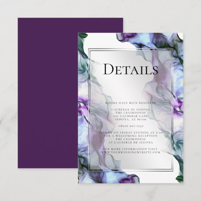 Convites Detalhes do Teto de Plum de Abstrato de Moldura de (Frente/Verso)