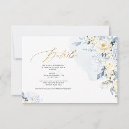 Convites Detalhes dos Rosas de Creme de Hydrangeas Azuis Pi