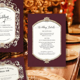 Convites Detalhes Dourados do Casamento da Elegante Vintage